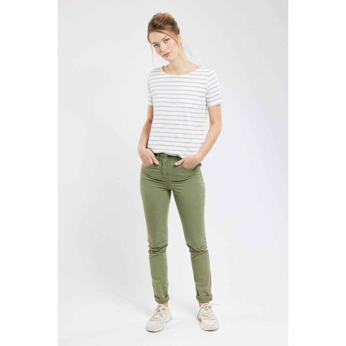 Pantalon coupe slim en coton military, ARMOR-LUX
