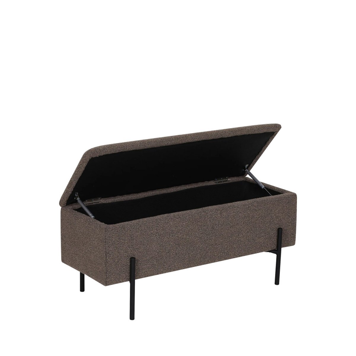 Banc coffre en tissu bouclette et métal L95cm- WATFORD marron glacé, HOUSE NORDIC