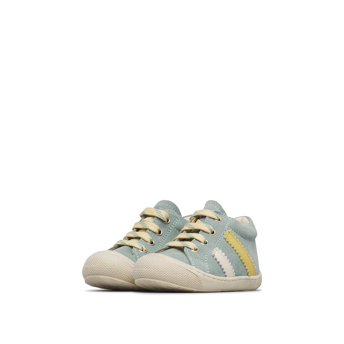 Chaussures premiers pas en suède MACKS 3 sage-blanc crème, NATURINO