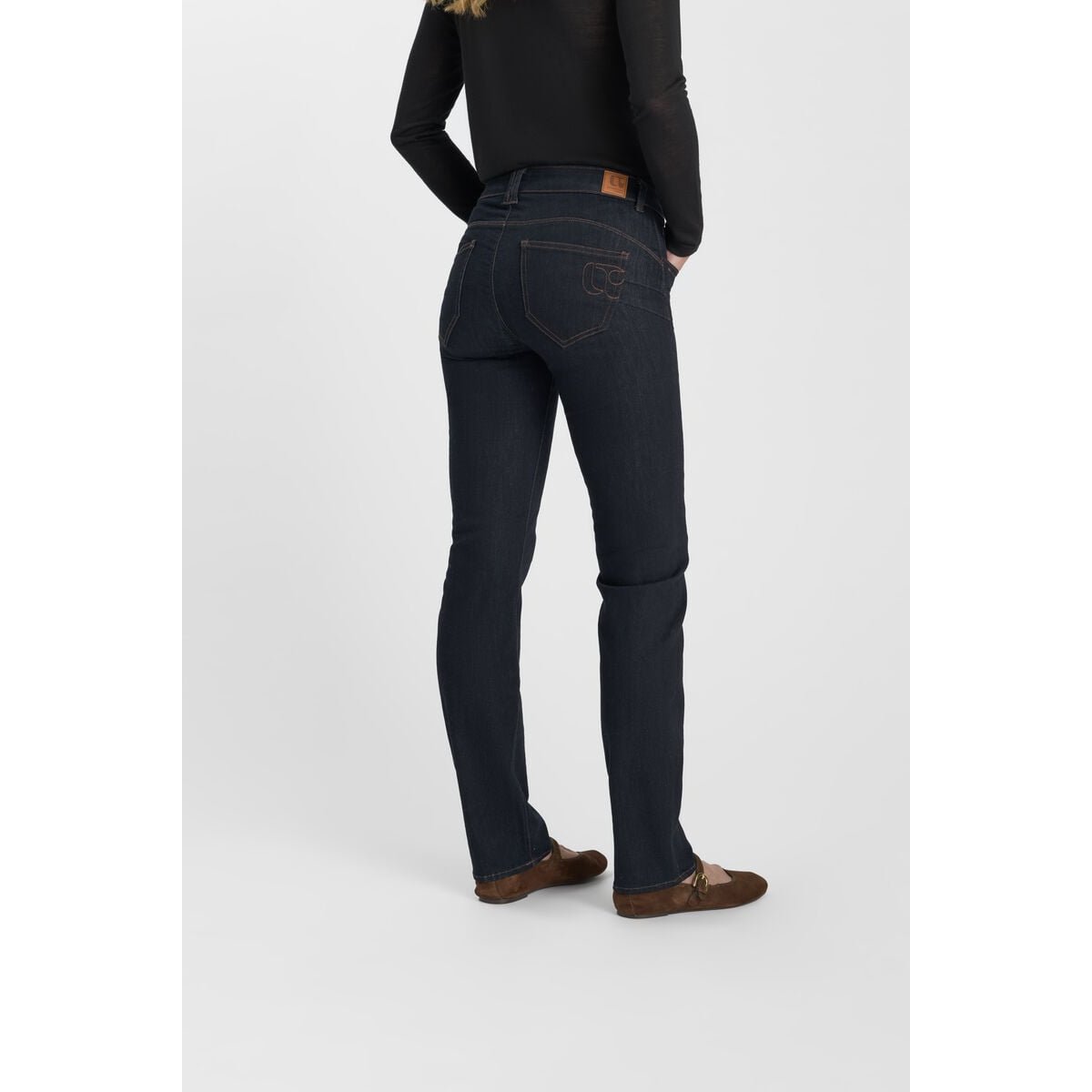 Jeans push-up droite taille haute PULP, longueur 34 blue, LE TEMPS DES CERISES