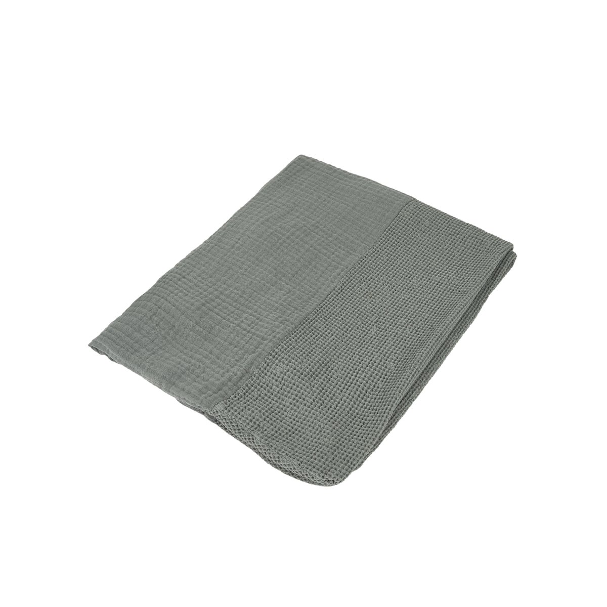 Housse de matelas à langer en coton lavé WABI-SABI azur, NOBODINOZ