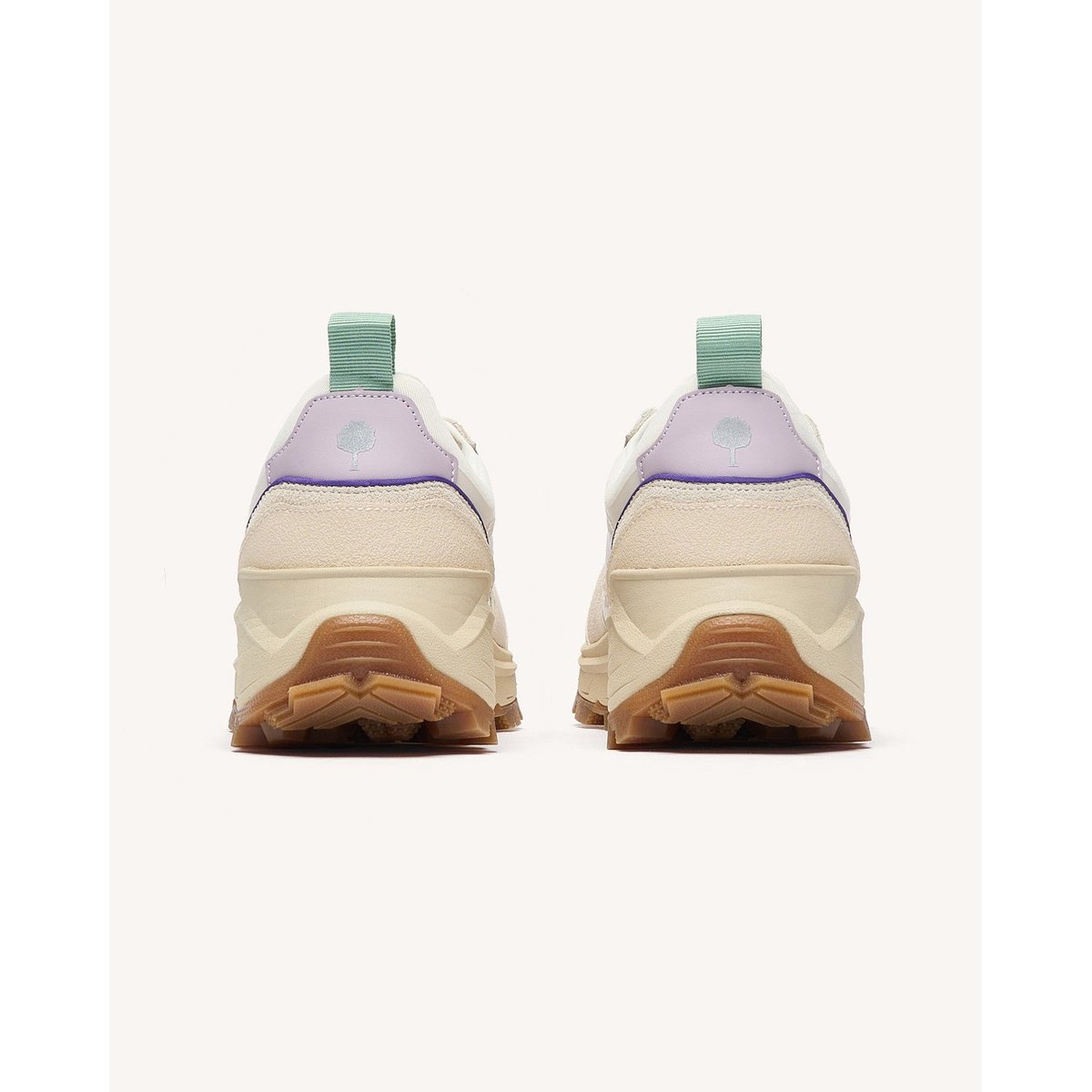 Running tissu suede HAZEL MONSTERA blanc et vert clair, FAGUO