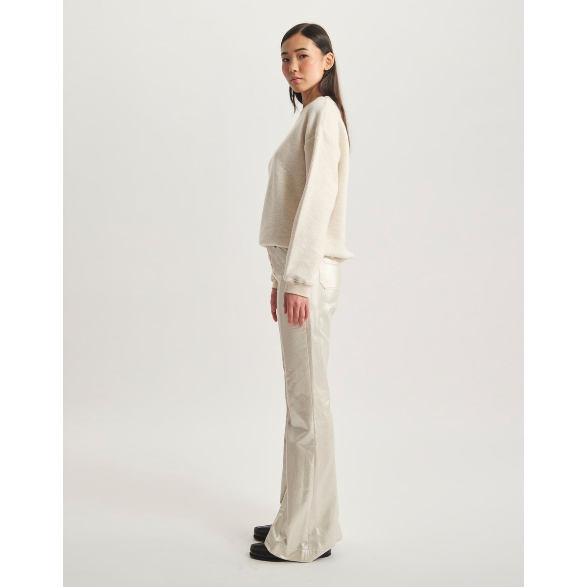 Pantalon Charlotte en coton argent, INES DE LA FRESSANGE PARIS
