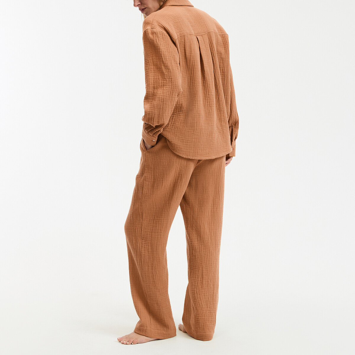 Pyjama en gaze de coton, Signature MARGOT caramel, LA REDOUTE COLLECTIONS