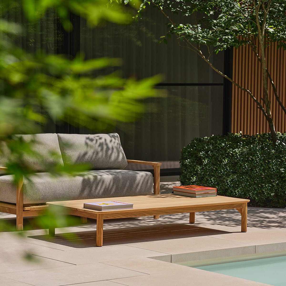 Table basse de jardin en teck 170 cm PIANA naturel, BERAH GETAH