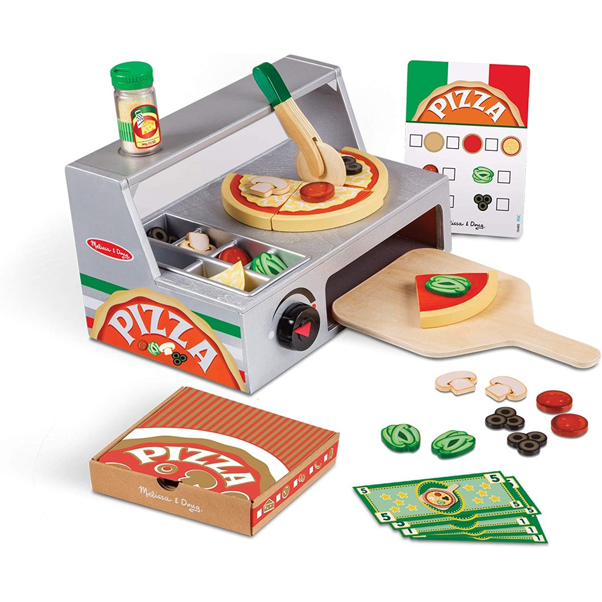 Comptoir à pizzas en bois gris, MELISSA & DOUG