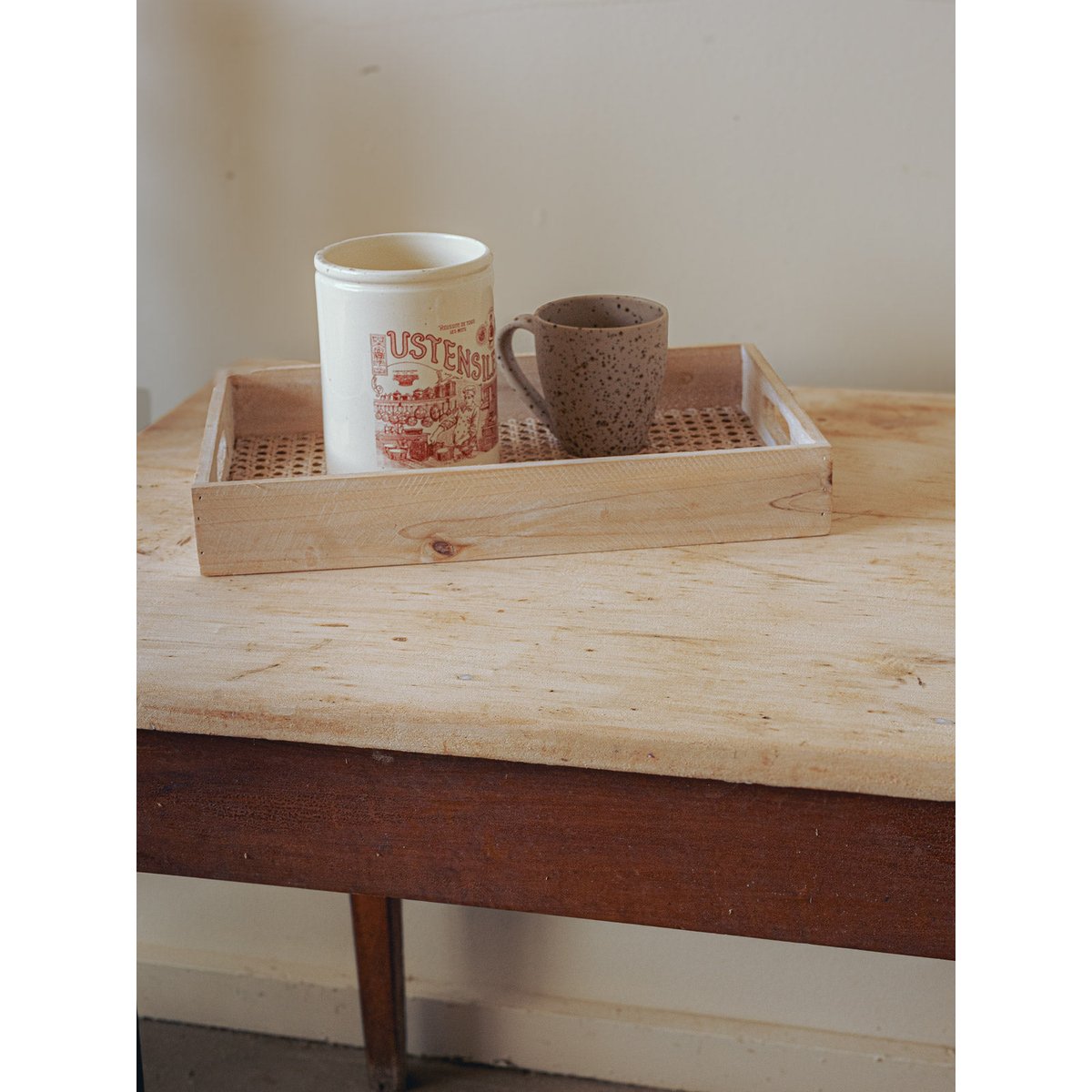 Table d'auberge rénovée Romy N°1428 - Bon état bois clair, DEBONGOUT