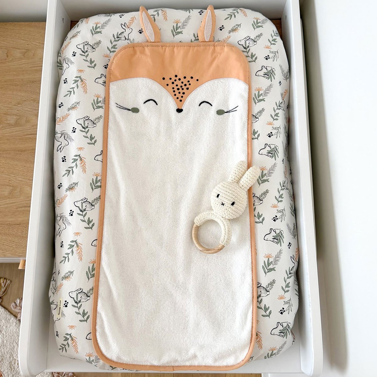 Housse de matelas à langer + tapis de change Frimousse ecru, PETIT BEGUIN