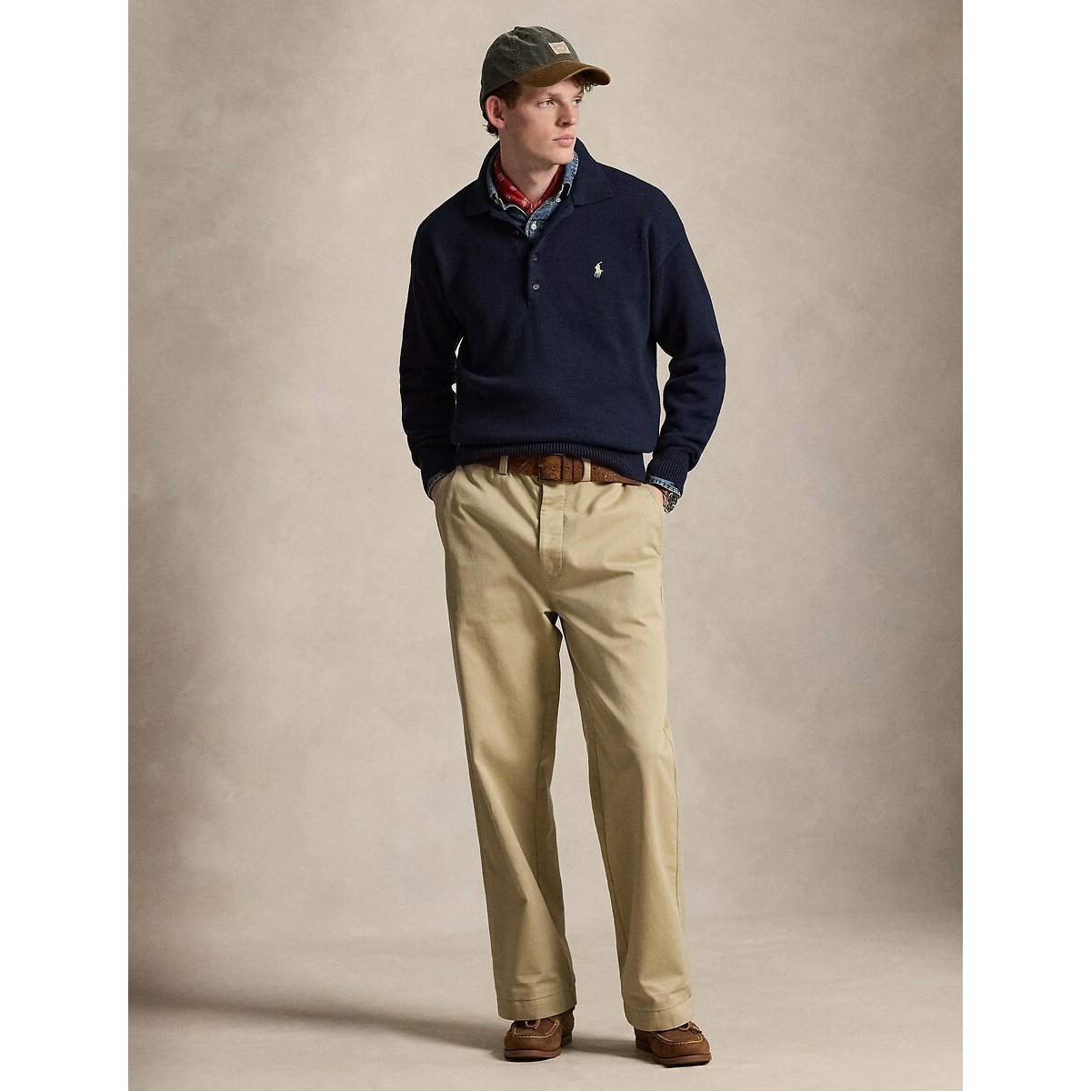 Pull collo alto con zip, American flag blu marino, POLO RALPH LAUREN