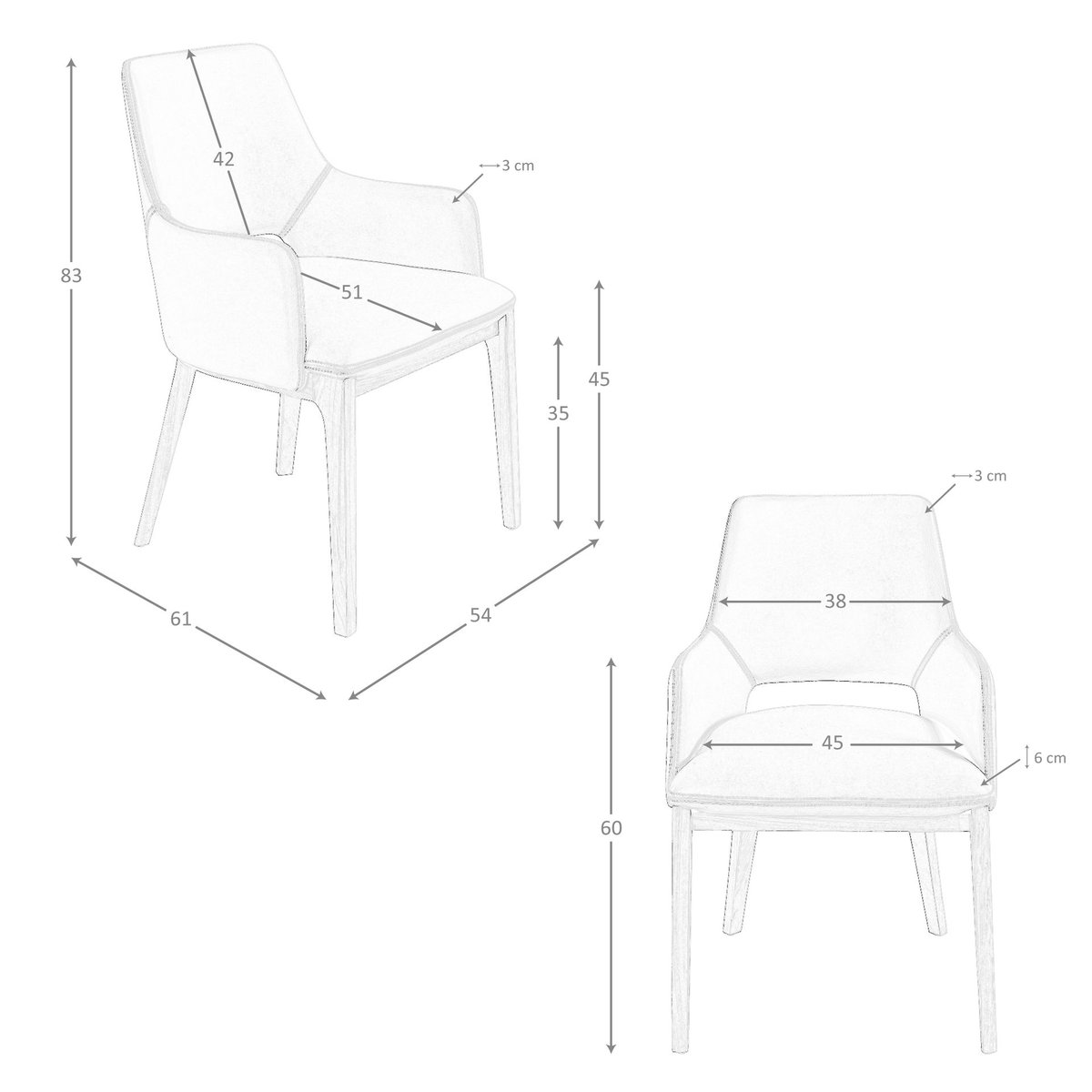 Chaise en similicuir marron | noyer, ANGEL CERDA