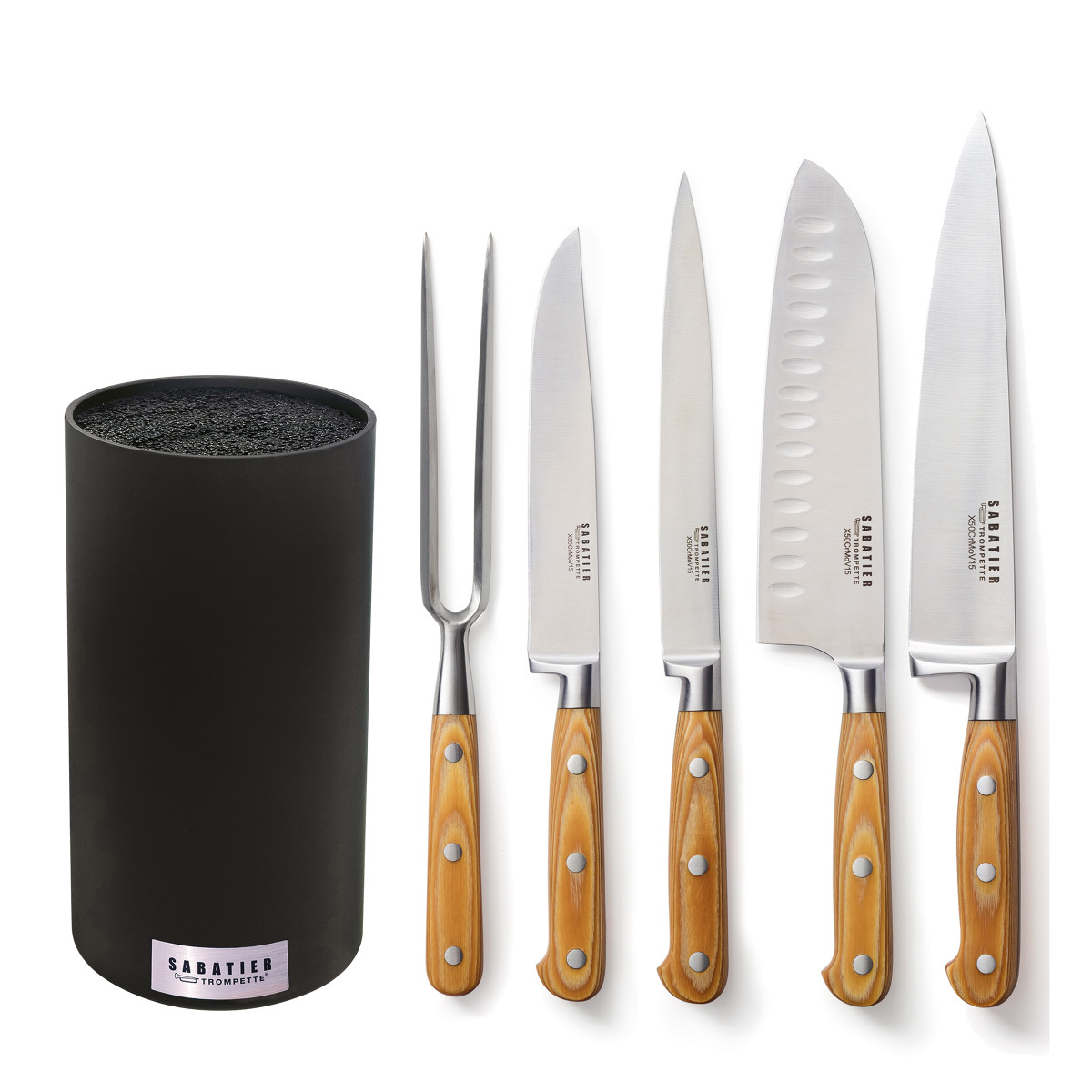 Bloc Cuisine 5 pièces - ESSENTIEL bois foncé, SABATIER TROMPETTE