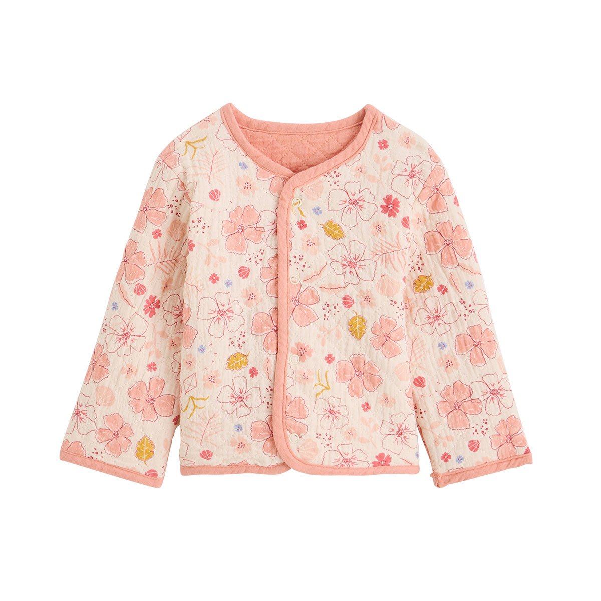 Veste réversible enfant en gaze de coton Santa Giulia orange, PETIT BEGUIN
