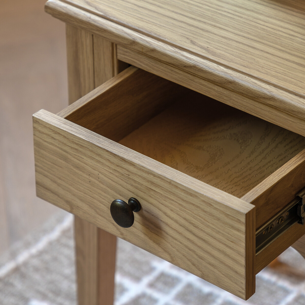 Harriet Oak 1 Drawer Side Table light oak wood, SO'HOME