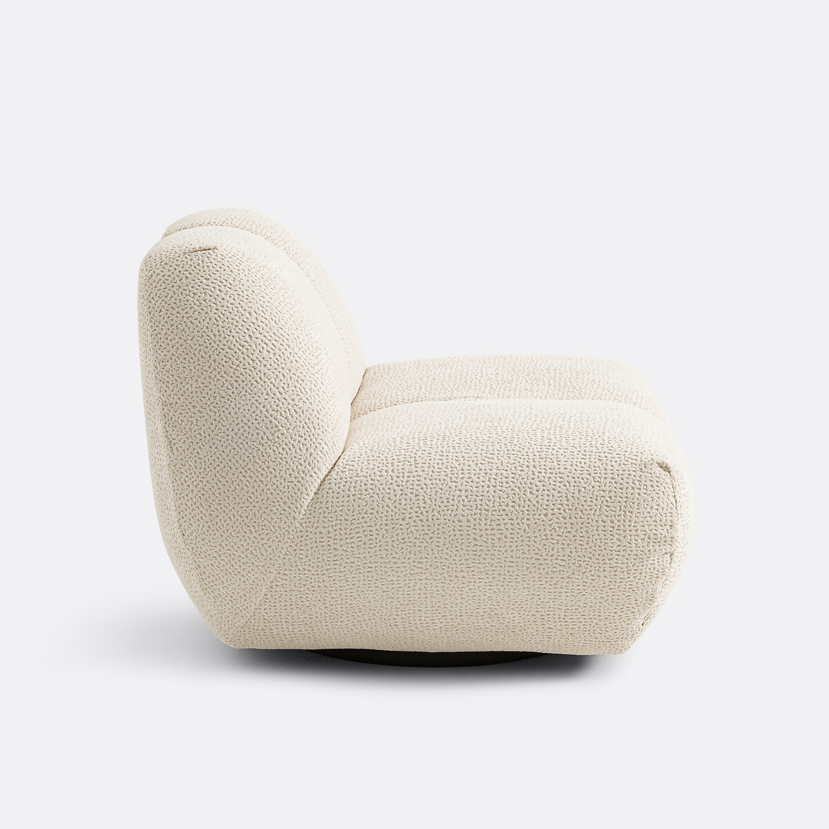 Fauteuil pivotant, tissu relief, Nuria ecru, LA REDOUTE INTERIEURS