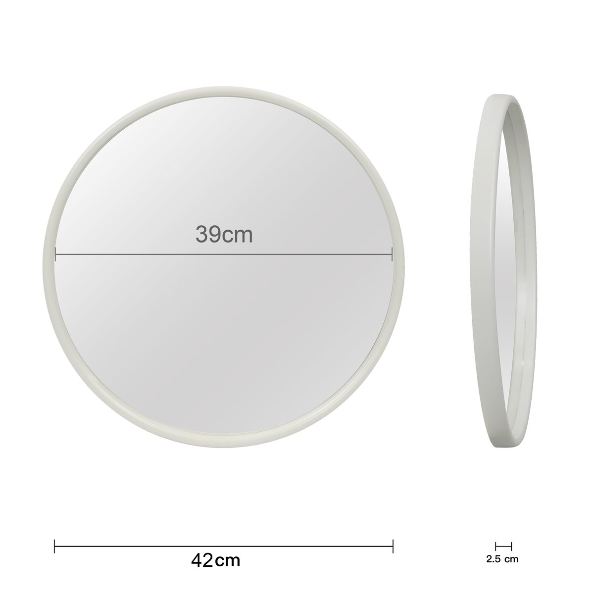Miroir rond en polypropylène, SWEET blanc, INSPIRE