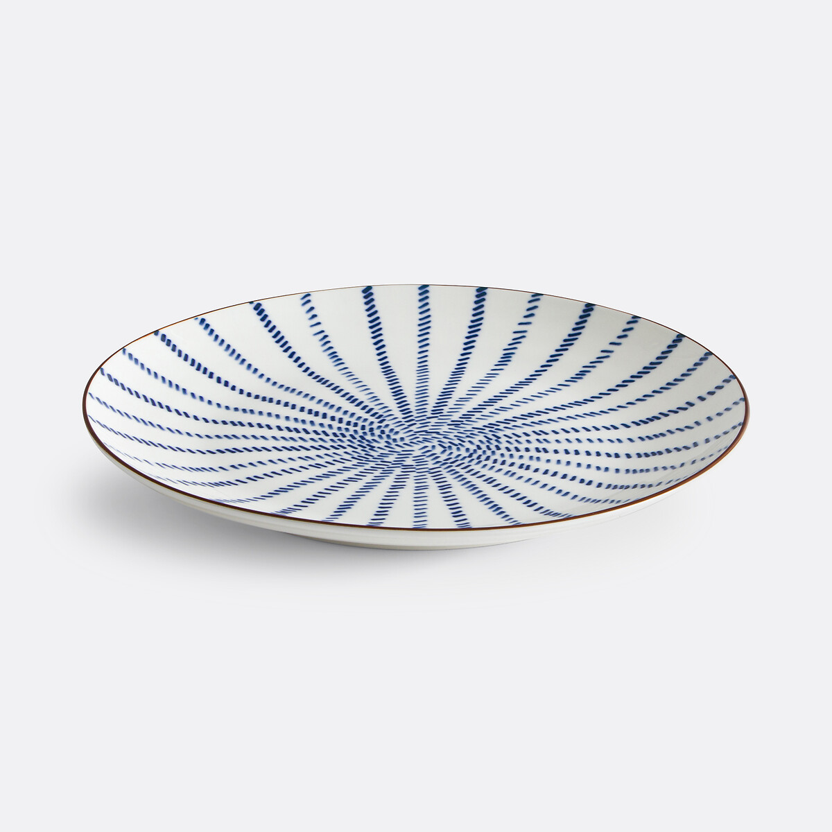 Lot de 4 assiettes plates motif rayons, Bowlia bleu/blanc, LA REDOUTE INTERIEURS