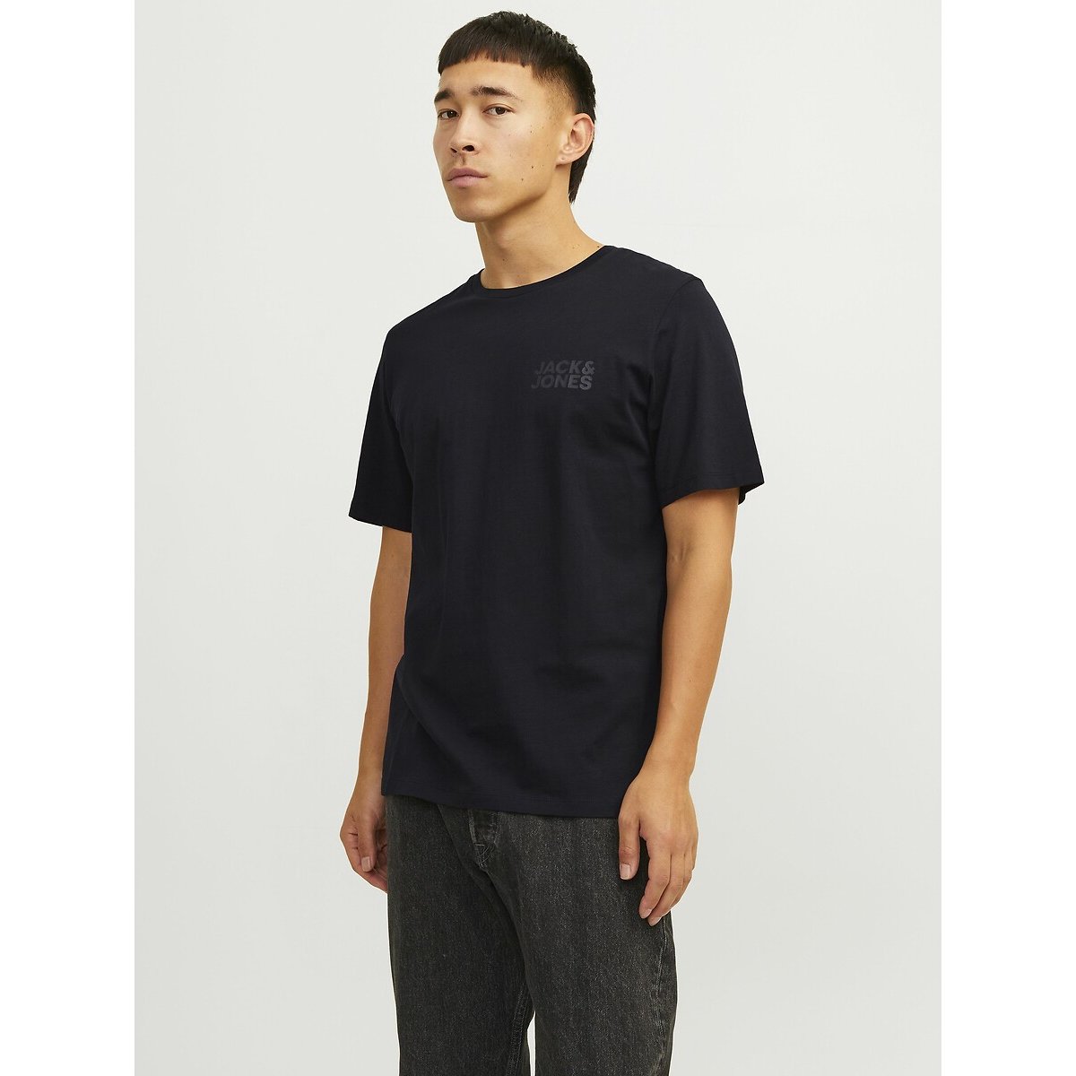 T-shirt Corp Small Logo nero + nero , JACK & JONES