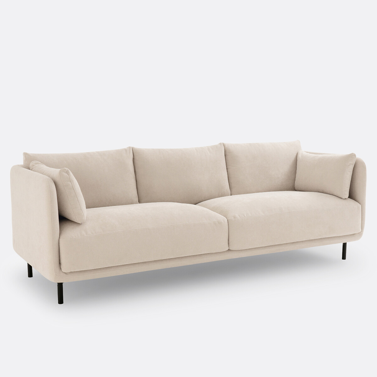 Canapé droit, 3 ou 4 places, en tissu texturé, VICTOR grège, LA REDOUTE INTERIEURS