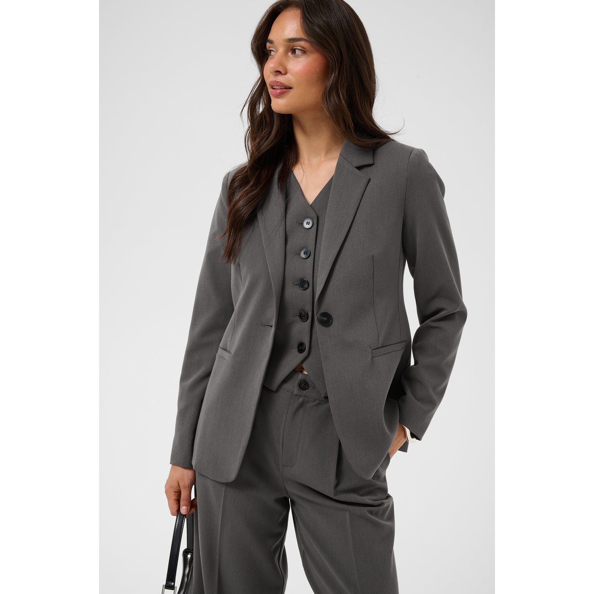 Manteau gris dark grey melange, KAFFE