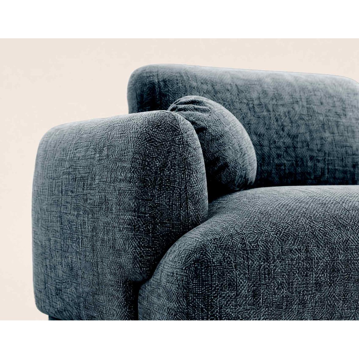 Pietro - Canapé droit 3 places en tissu texturé bleu, BEST MOBILIER