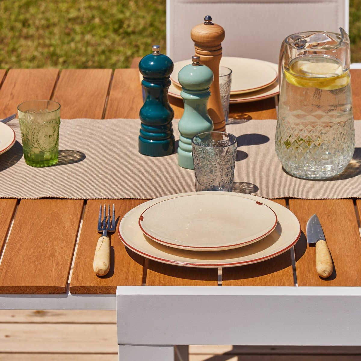 Table à manger, extensible, aluminium, OSAKA blanc, DEFORA HOME