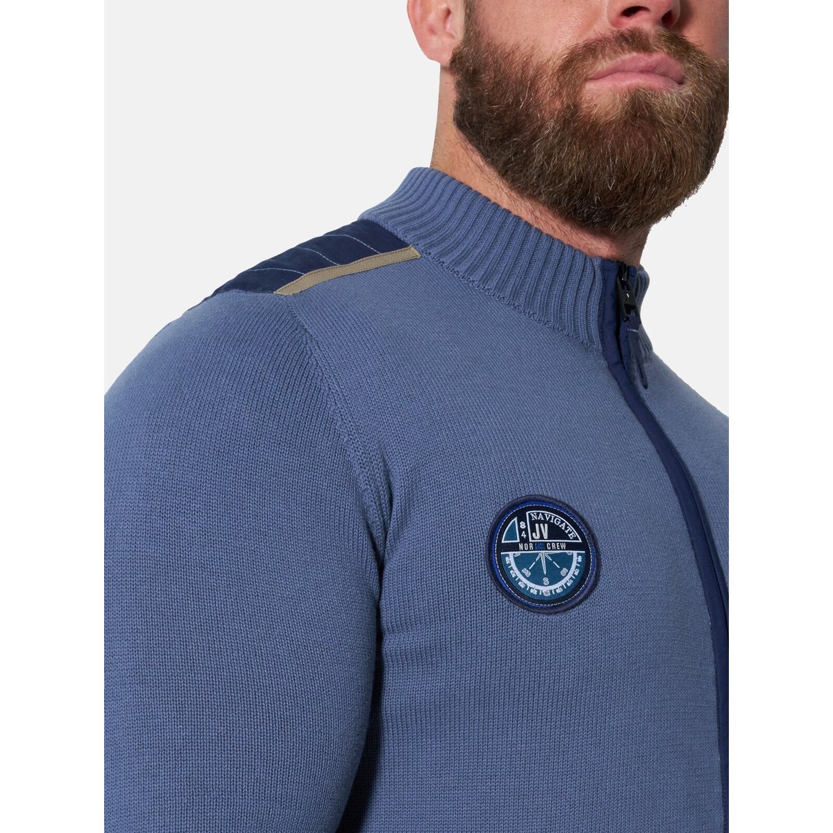 Gilet en maille ARNAR bleu, JAN VANDERSTORM