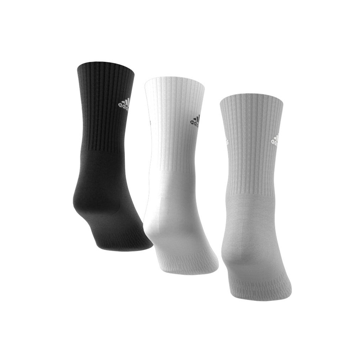 Lot de 3 paires de chaussettes hautes noir + blanc + gris, adidas Performance