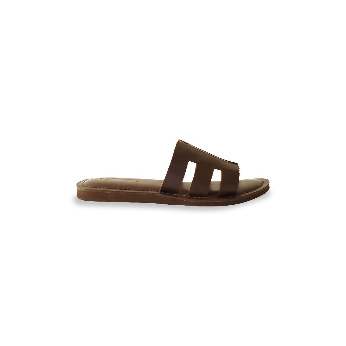 Mules plates en cuir Emia marron, LES TROPEZIENNES PAR M.BELARBI