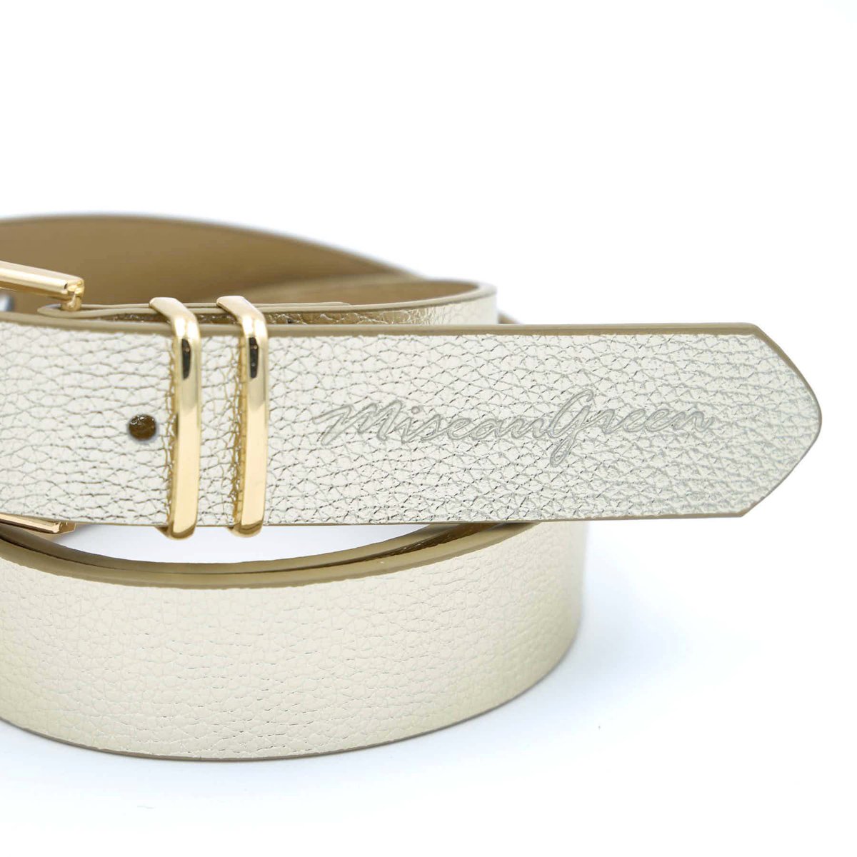 Ceinture cuir Gloria dore, MISE AU GREEN