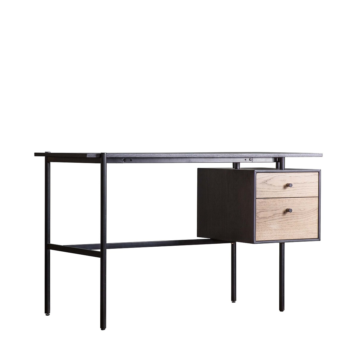 Caelen Oak & Metal 2-Drawer Desk black/wood, ÉDITÉ