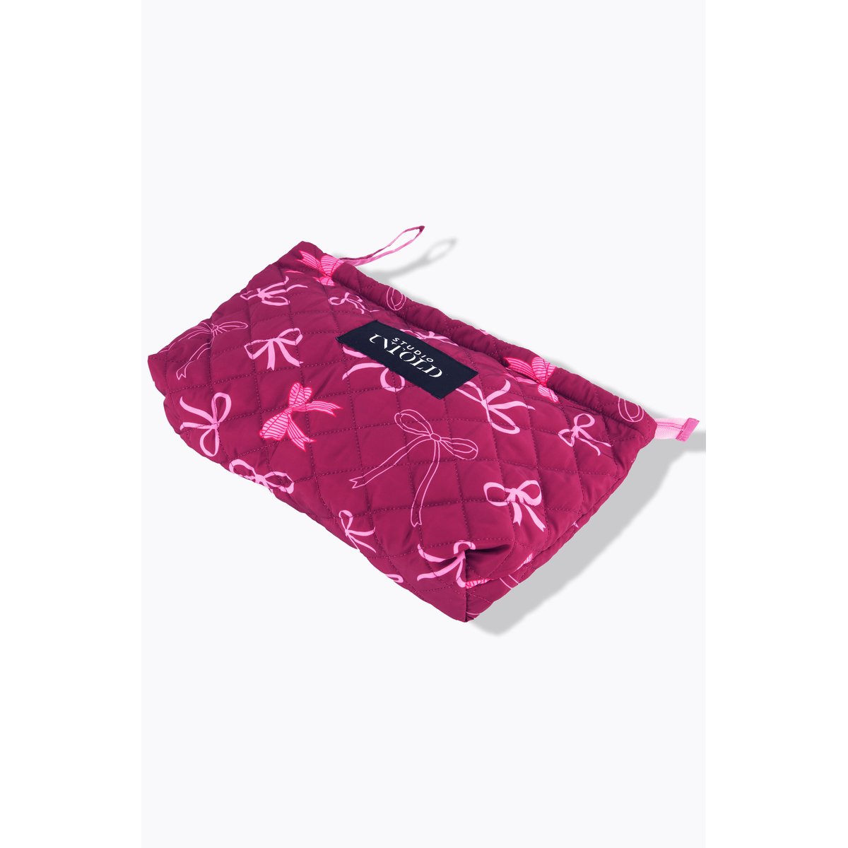 Trousse de toilette matelassée, nœud rouge vin, STUDIO UNTOLD