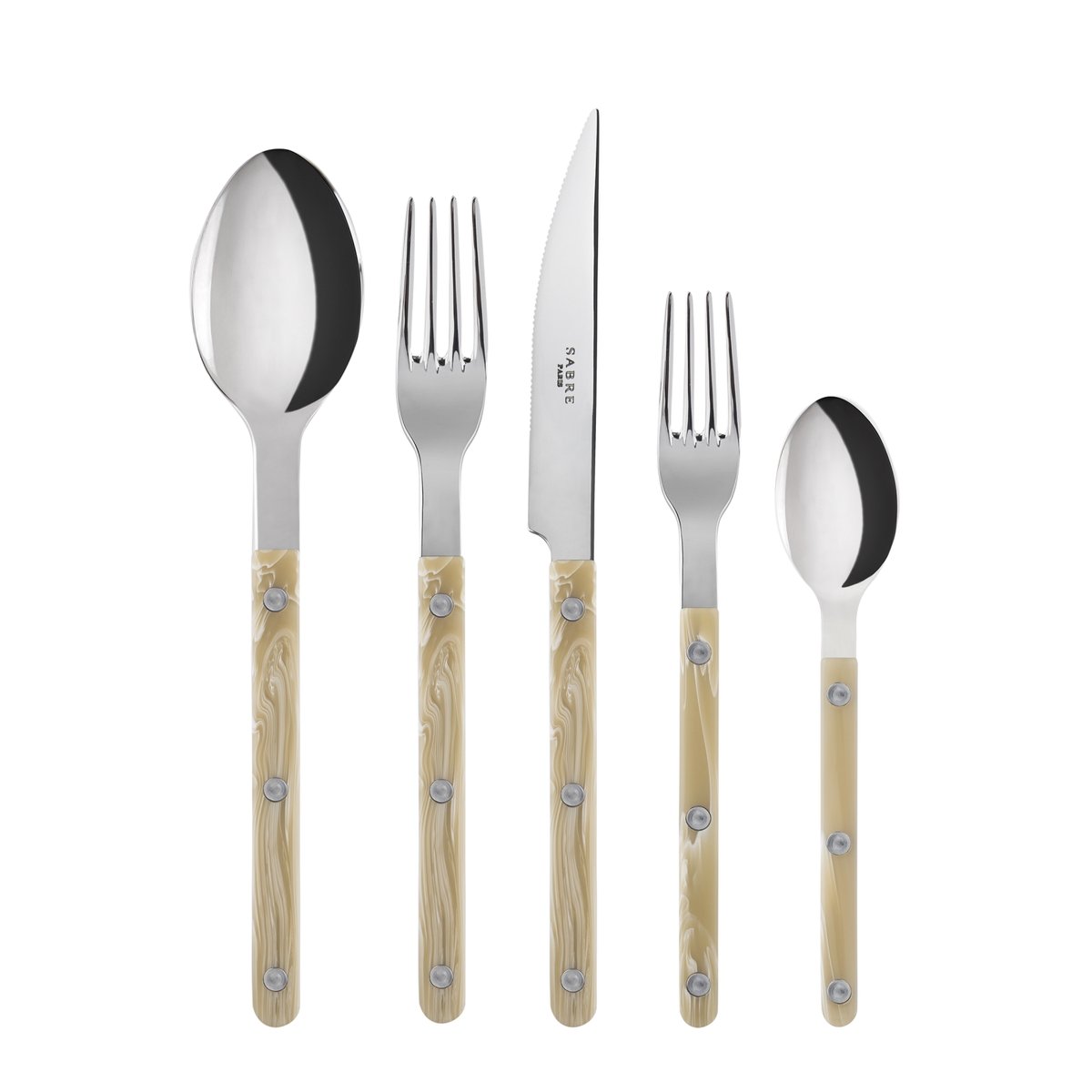 Set de 5 couverts de table, Bistrot effet corne, SABRE