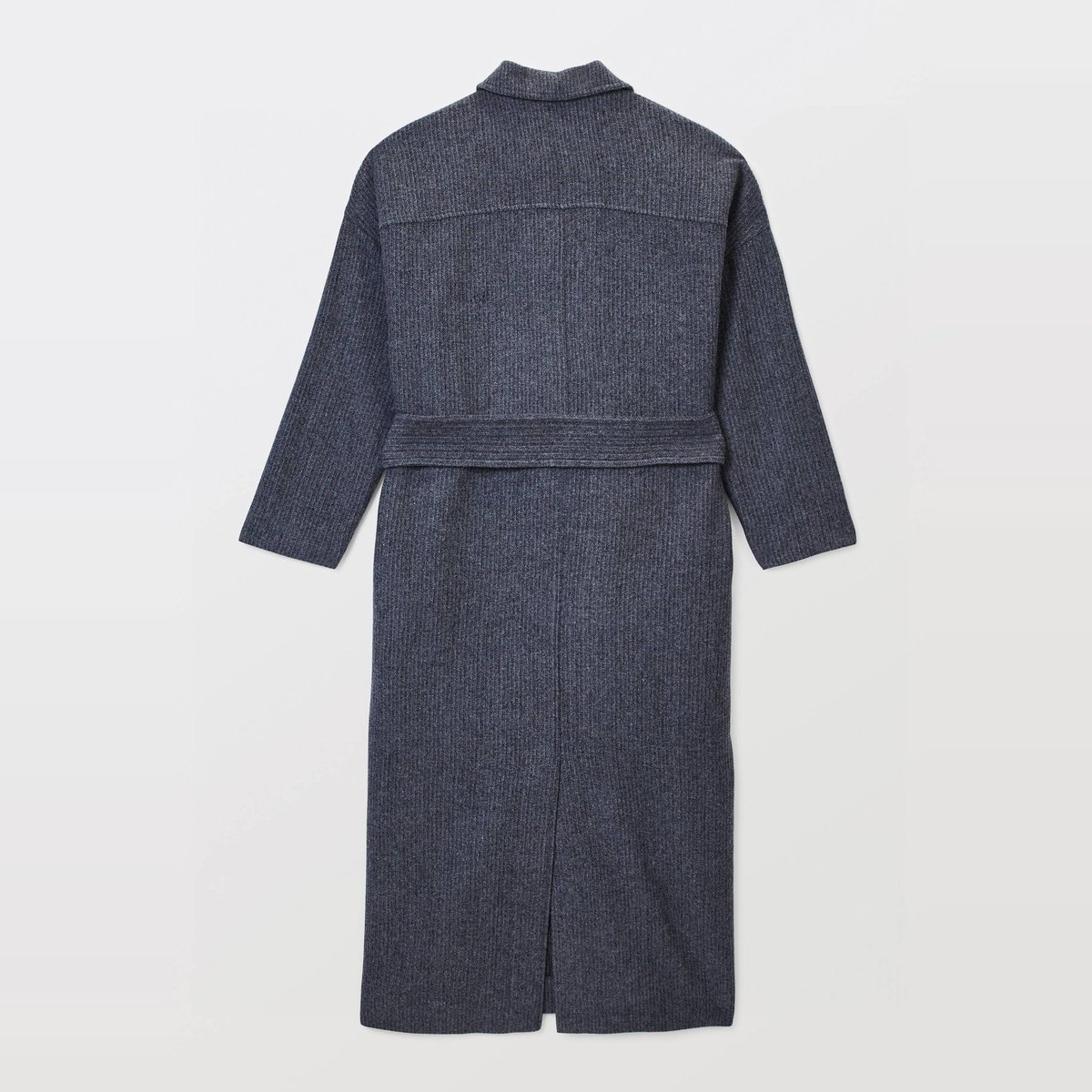 Robe longues avec ceinture unie contenant de la laine requin, MONOPRIX