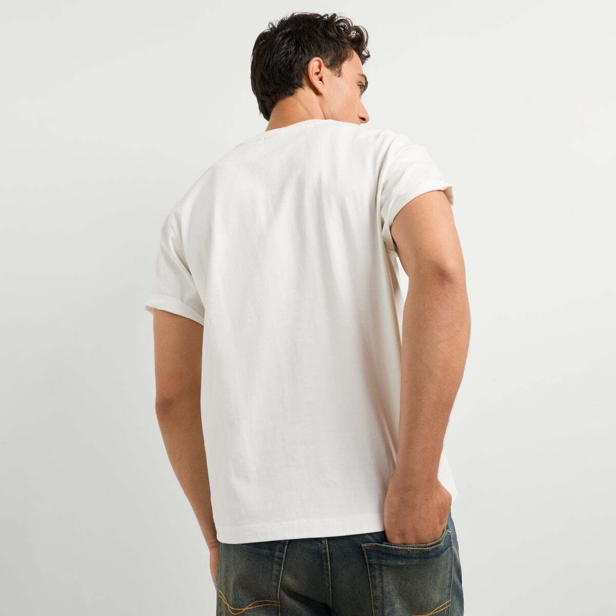 T-Shirt Coupe Regular Avec Logo blanc cassé, PEPE JEANS