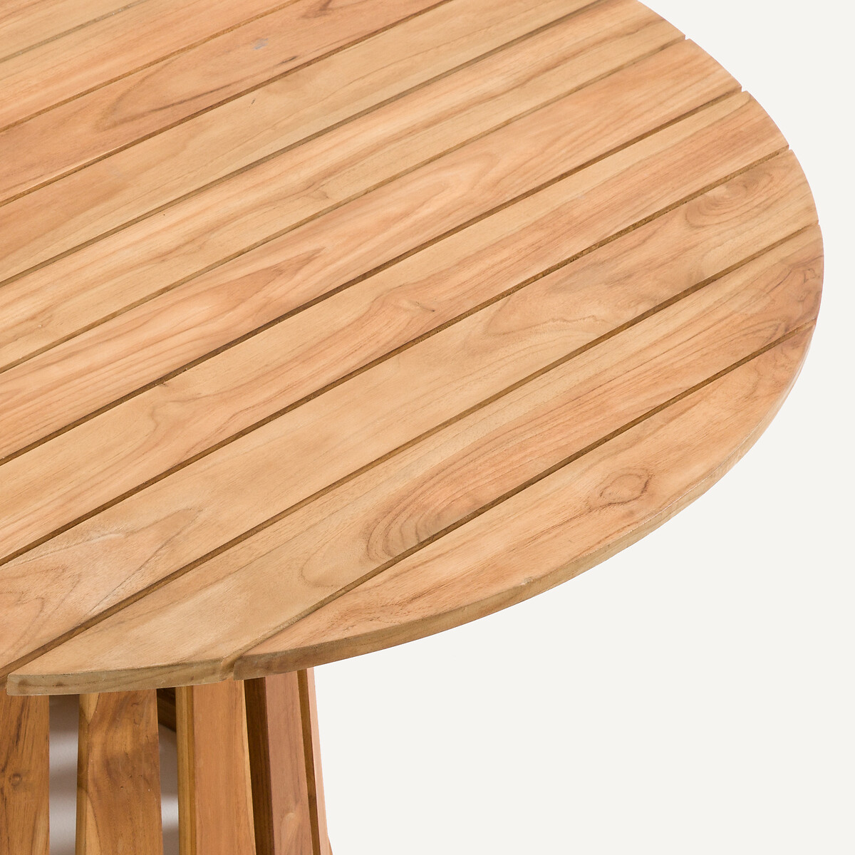 Table de jardin ronde, en teck massif, 6 personnes, VELIZY naturel, AM.PM