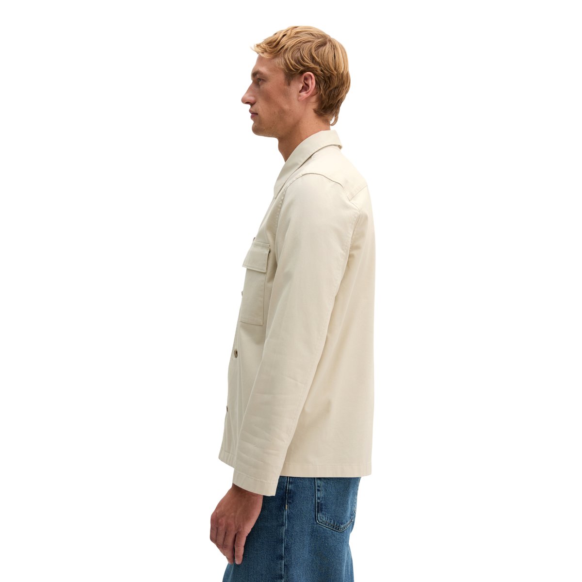 Surchemise coupe classique en mélange de coton bio gris, MARC O'POLO