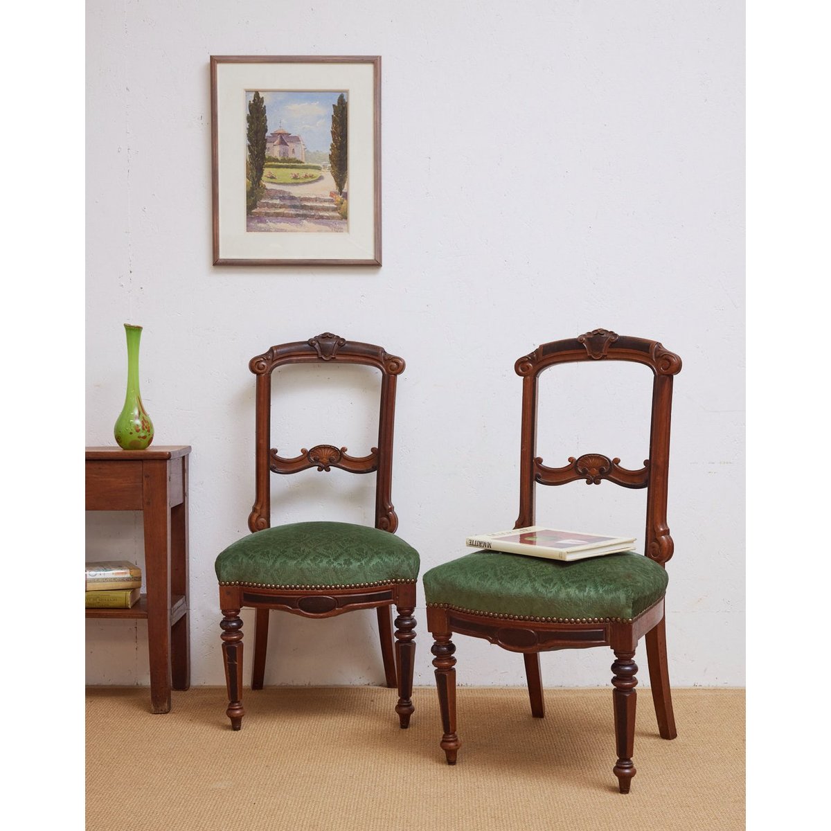 Paire de 2 chaises style Napoléon Claude N°1465 - Bon état bois clair, DEBONGOUT