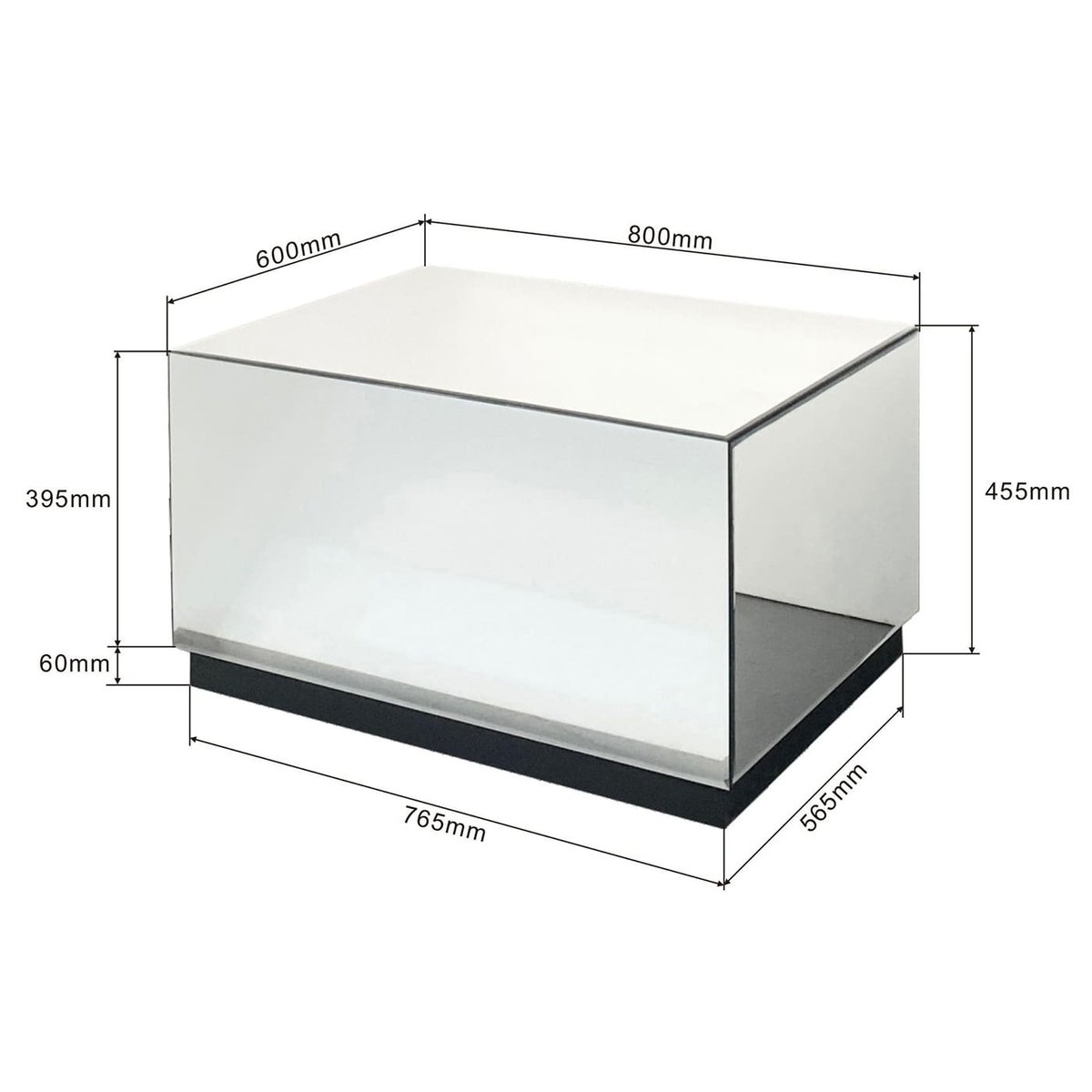 Table basse à tiroirs en verre miroir, LUXURY argent, KARE DESIGN
