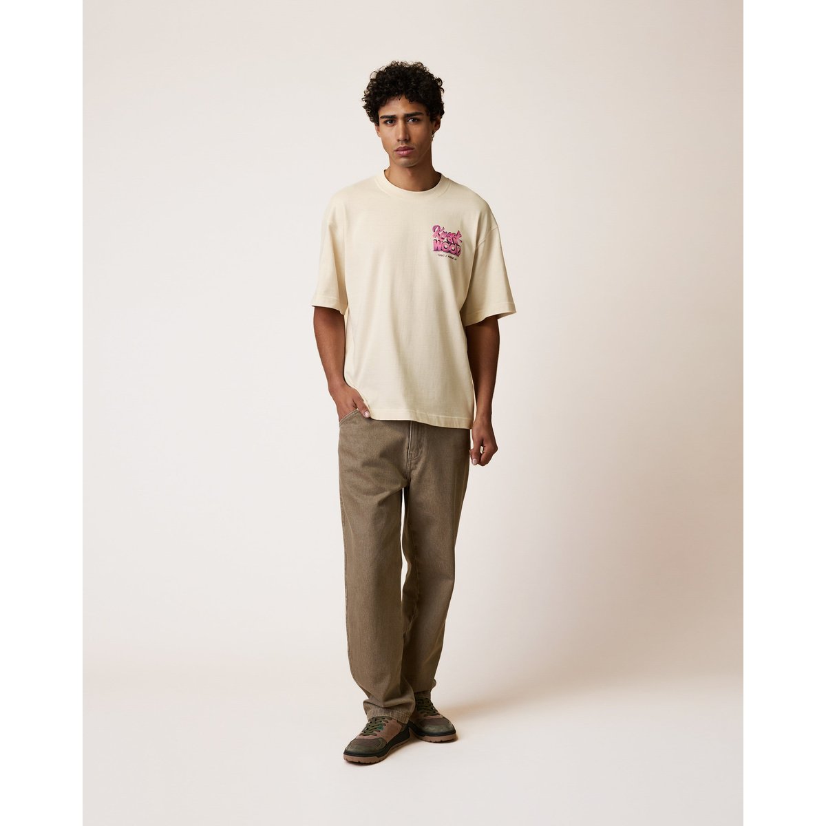 T-shirt en maille écru, FAGUO
