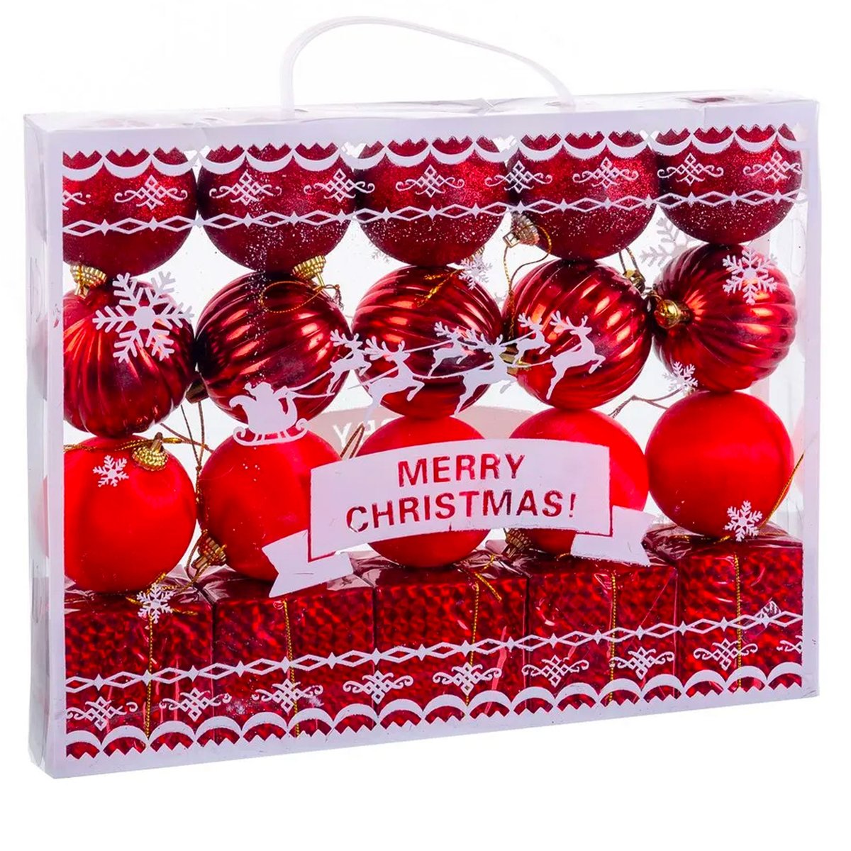 Set de 20 boules de Noël rouges - 6cm rouge, WADIGA