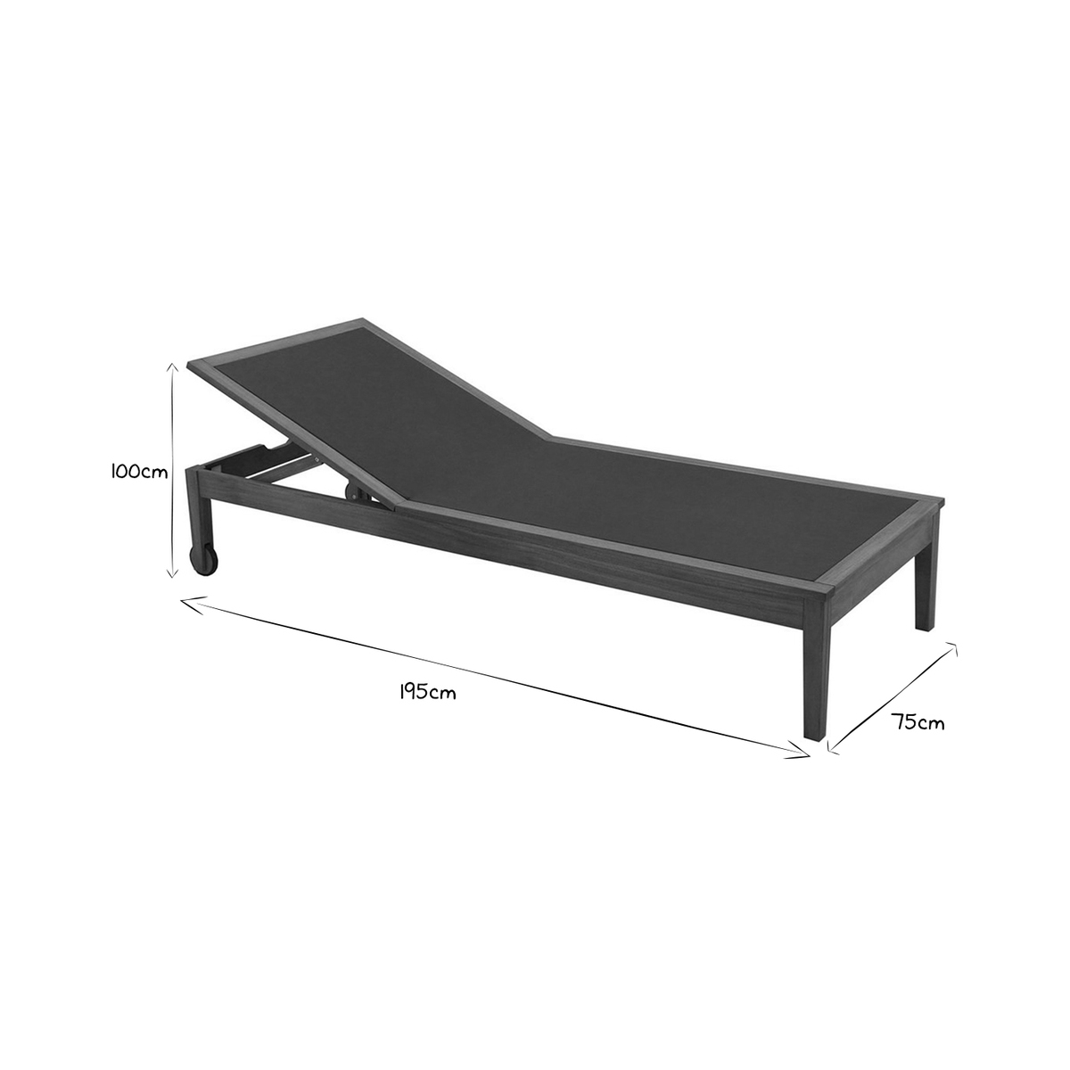 Bains de soleil bois massif (lot de 2) NAVEEN gris, MILIBOO
