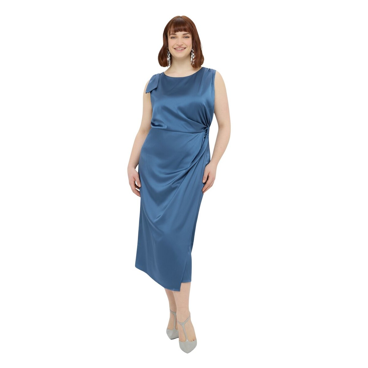 Robe avec drapé bleu, FIORELLA RUBINO