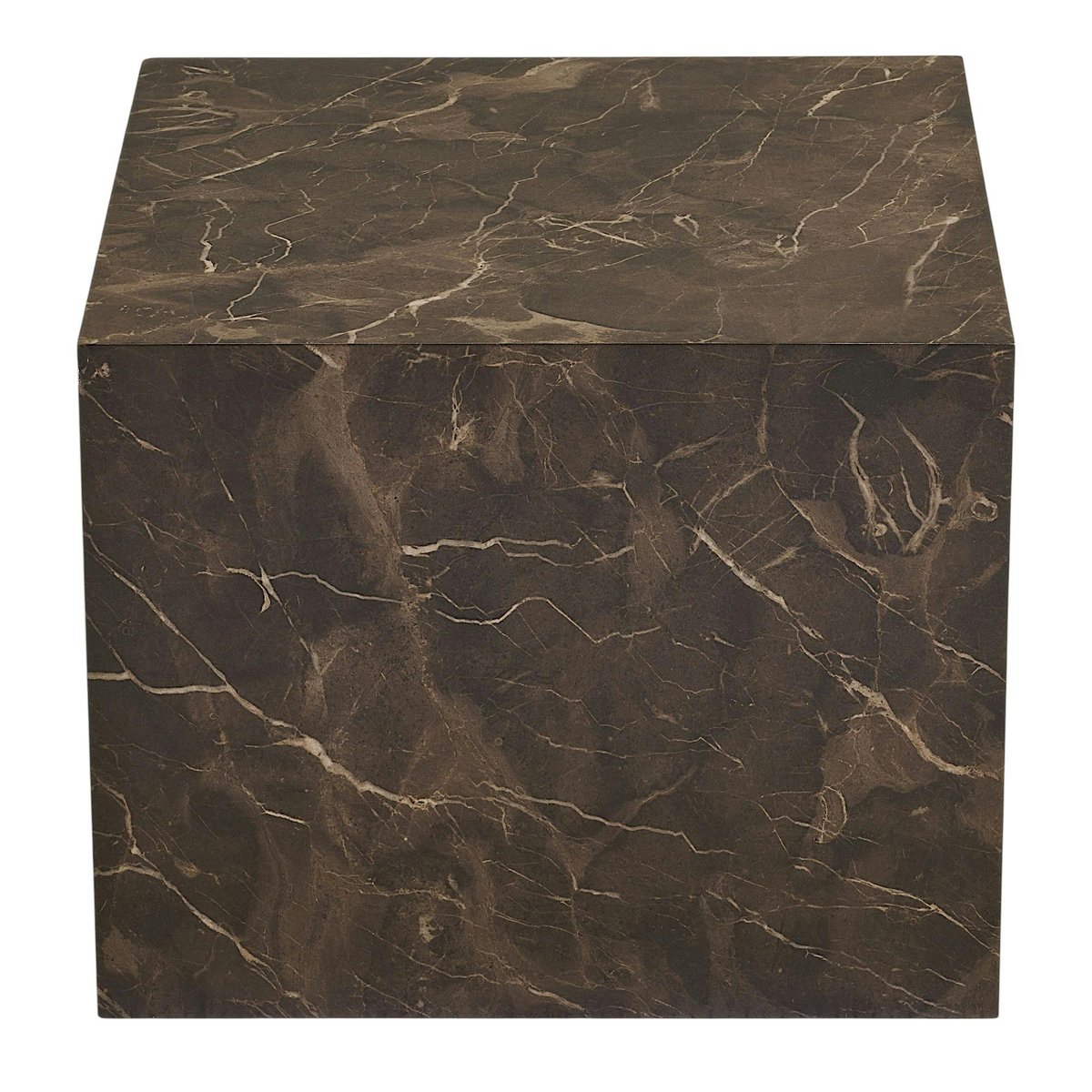 Table basse cube design effet marbre brun (lot de 2) TORANO marron, PIER IMPORT