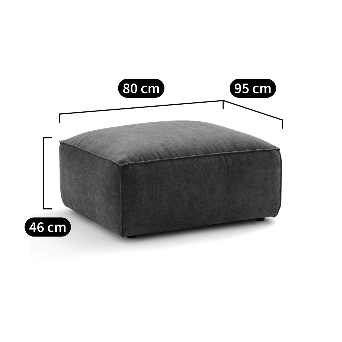 Pouf modulable velours texturé, Seven ocre, LA REDOUTE INTERIEURS
