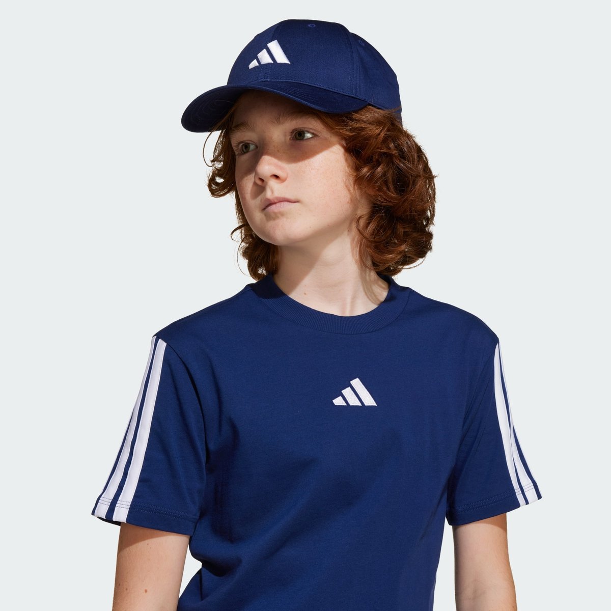 T-shirt manches courtes, 3 bandes, ESSENTIALS dark blue / white, adidas Performance