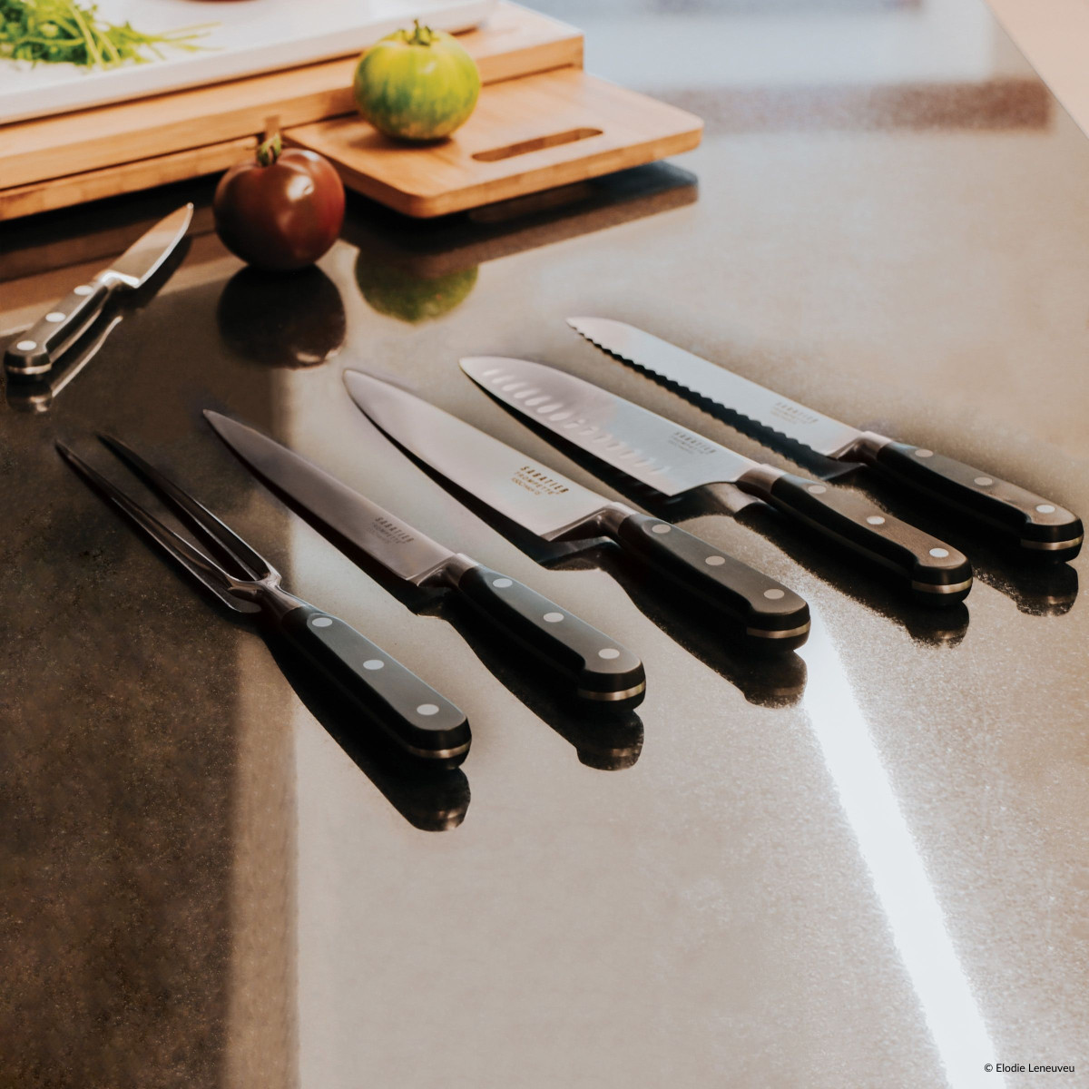Valise hôtelière 8 couteaux de cuisine - ORIGIN noir, SABATIER TROMPETTE