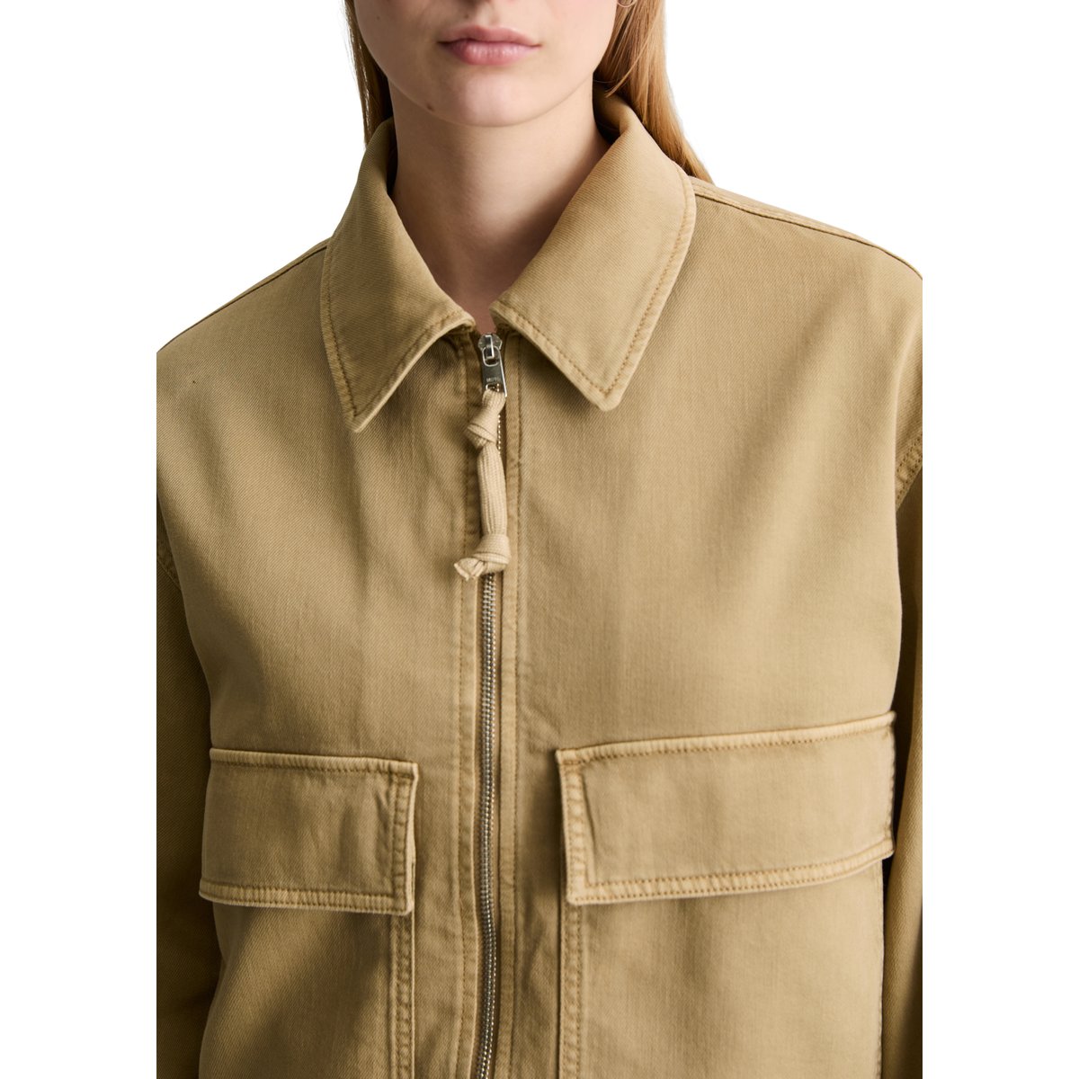 Veste en sergé regular en coton organique-lyocell stretch beige, MARC O’POLO DENIM