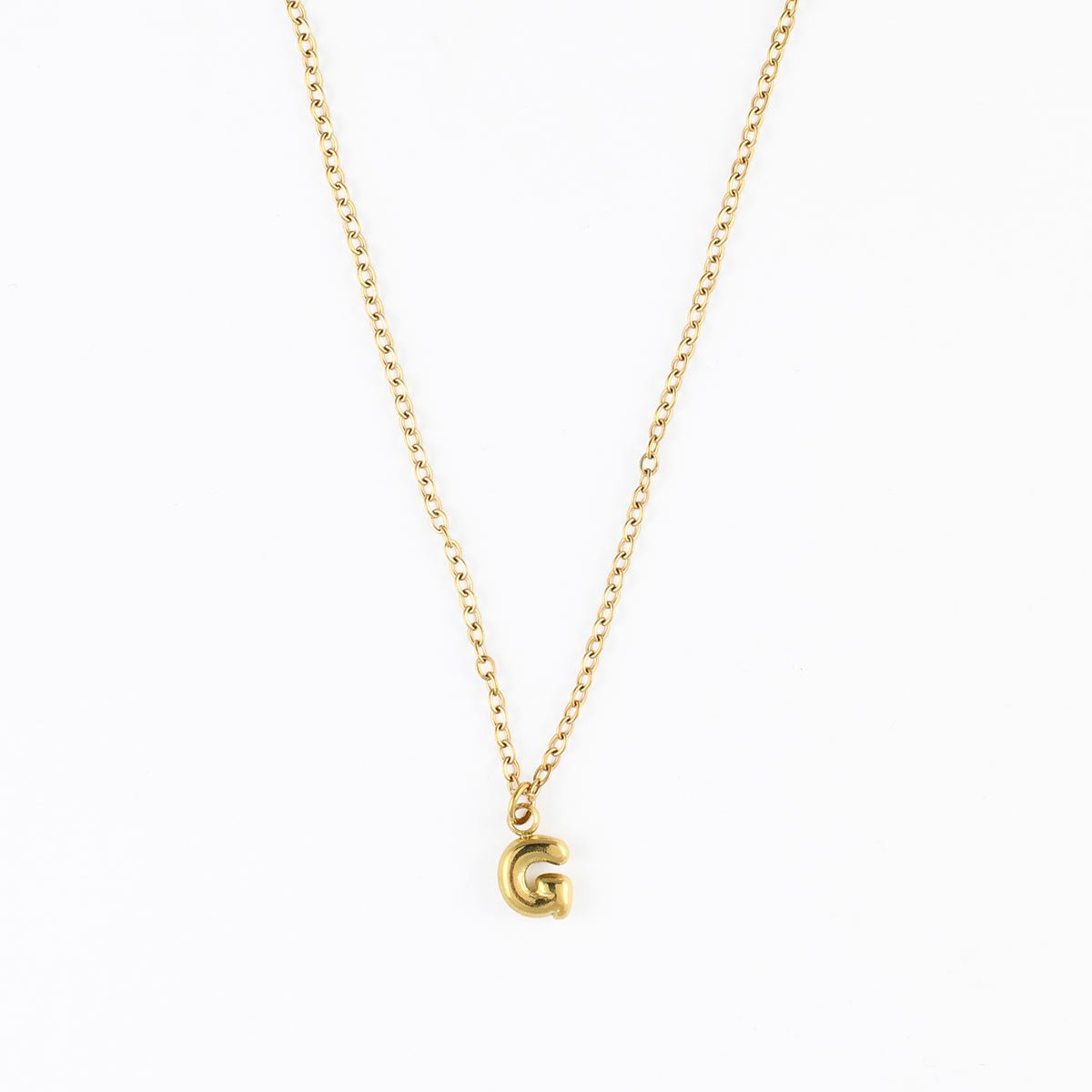 Collier à pendentif lettre G acier inoxydable doré, BALABOOSTE