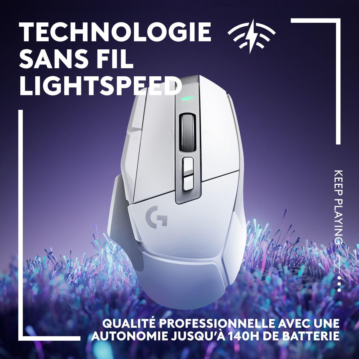 Souris Gamer Sans Fil G502X Lightspeed Blanc blanc, LOGITECH