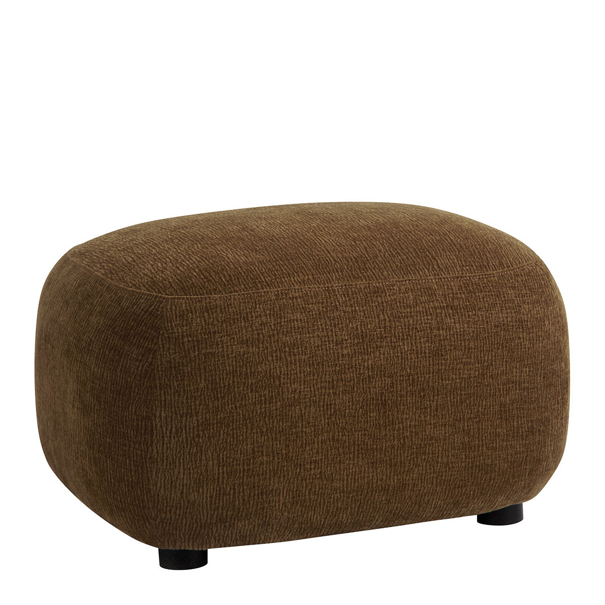 Pouf LISETTE velours marbré tabac, BLANC D’IVOIRE